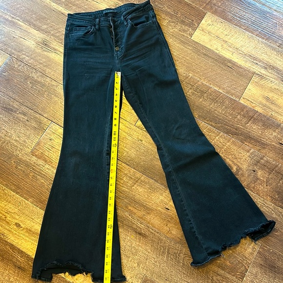 Western bell bottom flare distressed high waist jeans - Picture 6 of 6